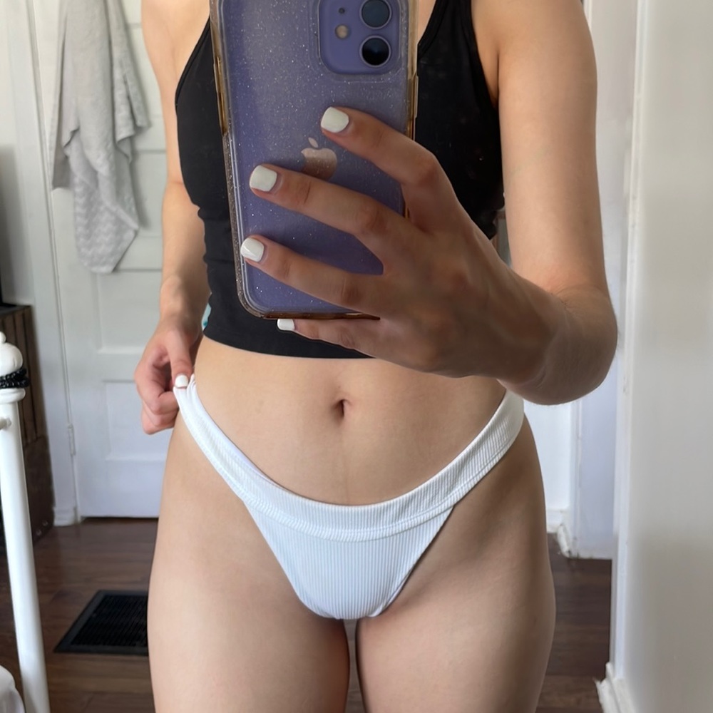 White bikini bottoms